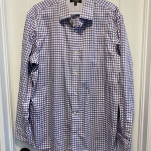 Banana Republic Purple Dress Shirt Elegant Gingham Design